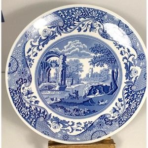 Spode Cake plate Italian Blue Transferware